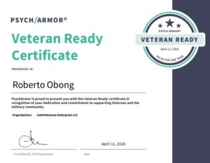 PsychArmor Veteran Ready Certificate-Roberto Obong